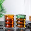 200ml Colored Thread Coffee Glass Cup Double Wall Insulated Wine Whisky Mug Sale Goods