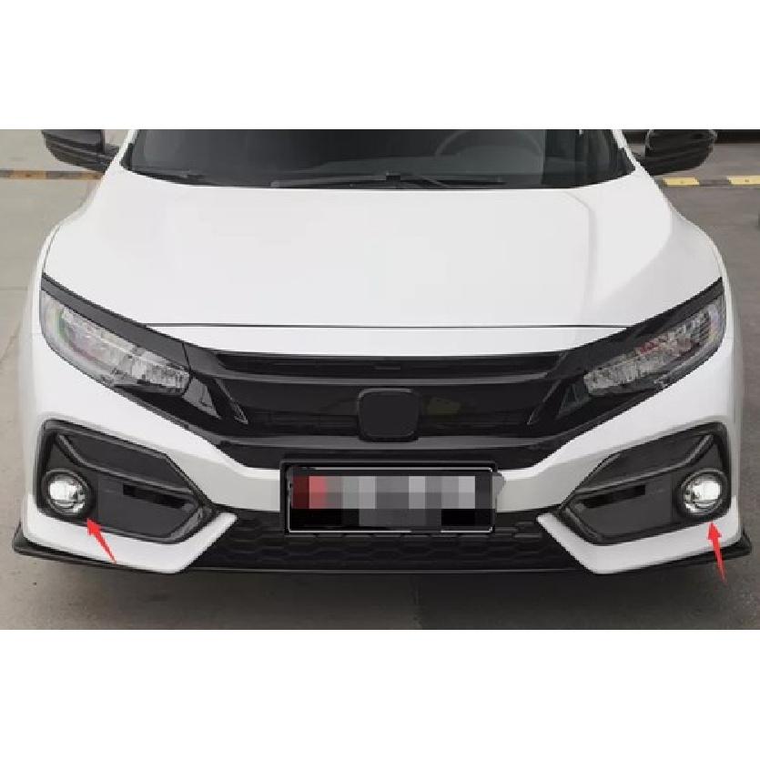 Carbon Fiber Front Fog Light Lamp Cover Trim for Honda Civic Hatchback 2017-