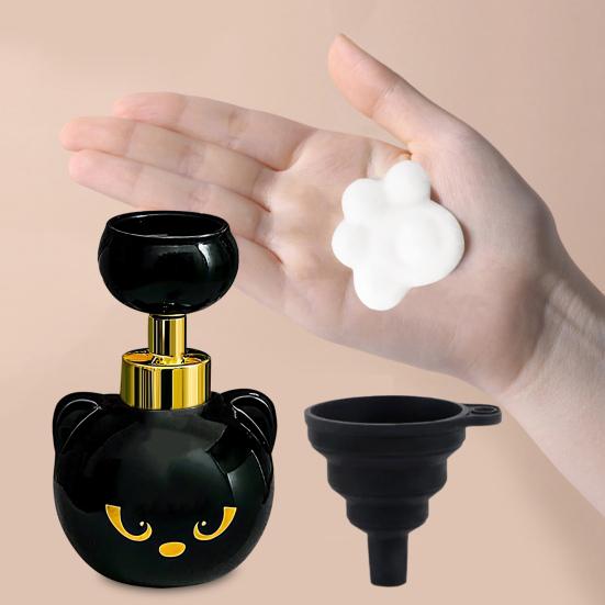 1/2 шт. Дозатор пенного мыла в виде кошачьей лапы, Черный, Тематический котенок, Пенообразующий