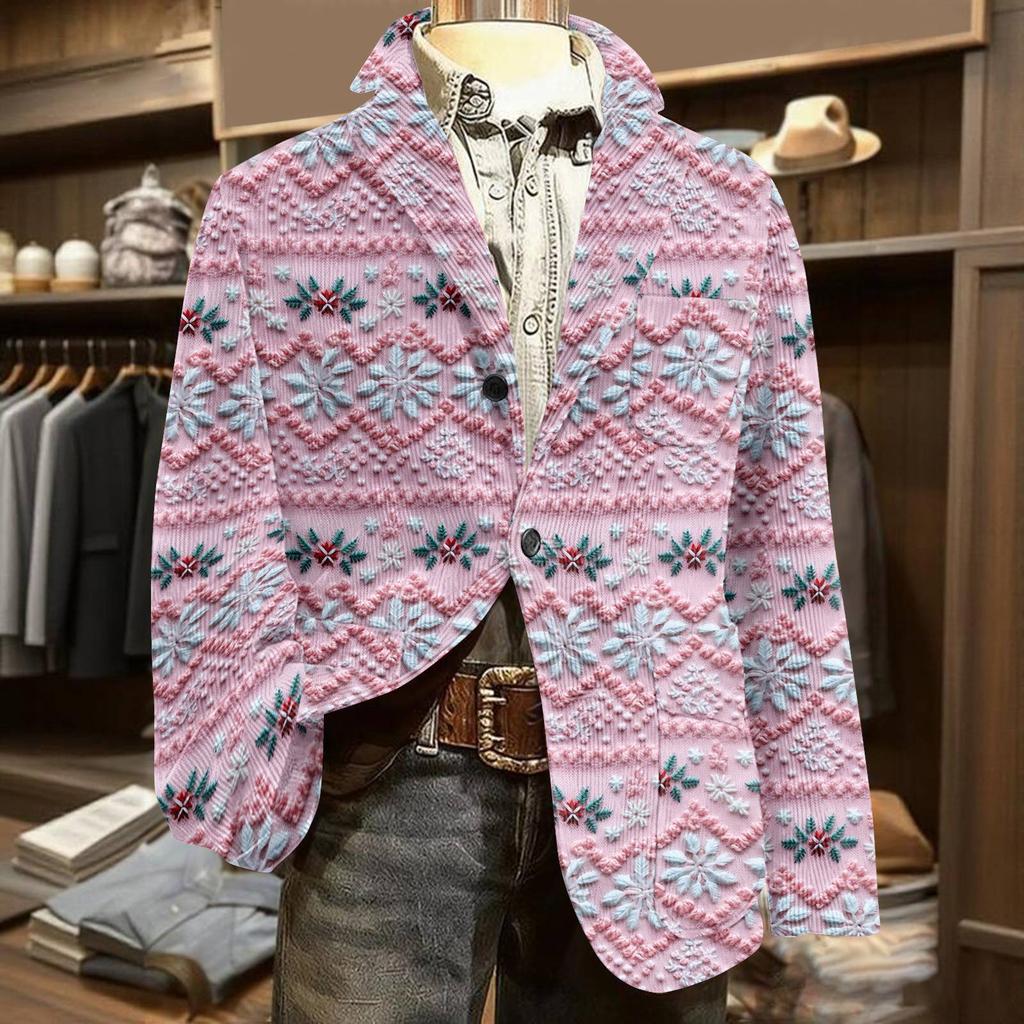 Мужской вельветовый теплый пиджак-кардиган с принтом и карманами, мужской повседневный костюм