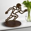 Rugby Player Statue with Round Base Plastic Athlete Table Sign Figurine Sculpture Home Office Desktop Decoration Ornament
