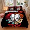 3pcs Horror It "Clown" Bedding Set, Soft Polyester Duvet Cover and Pillowcases Machine Washable Seasons all suitable 03