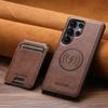 Leather Case for Samsung Galaxy S26 Ultra S22 S23 S24 S25U Magnetic Wireless Charging Detachable Card Bag Holder Phone Shell