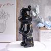 Black Gold Violent Bear Sculpture Water Transfer Resin Violent Bear Ornament Bedroom Living Room Study Decorative Piece