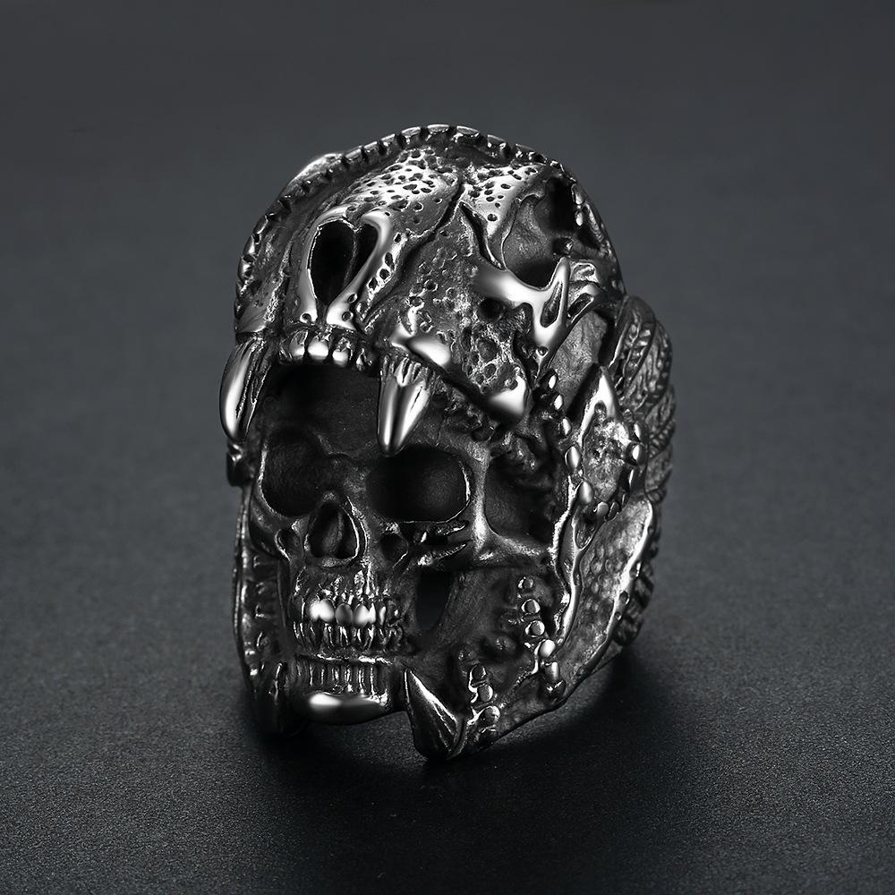 S925 Silver Ring Trendy Men's Northern Ghost Army Skull Men's Ring Series Skull Ring