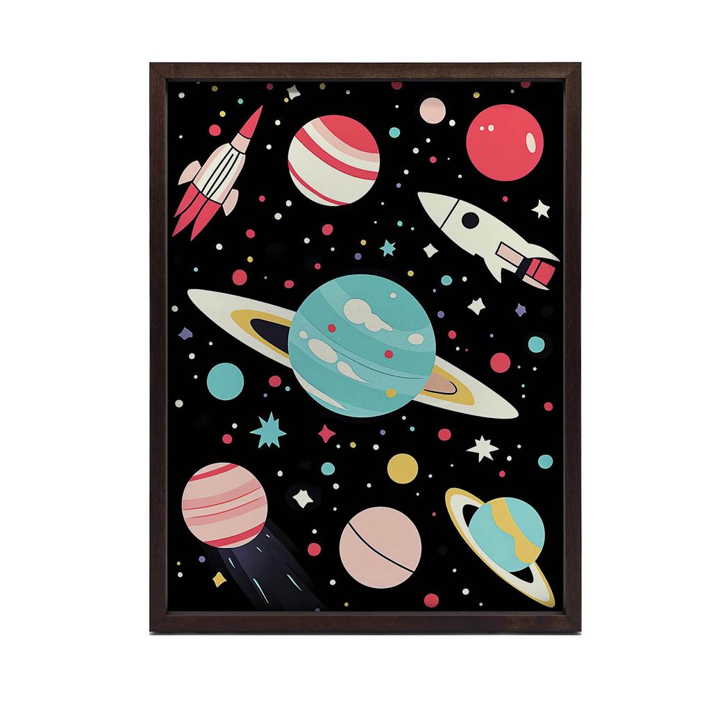 Plakat Kosmiczna Podróż Plakat Kosmiczna Podróż, 70X100 Cm, Rama Aluminiowa Czarna, Papier Matowy 230 Gsm
