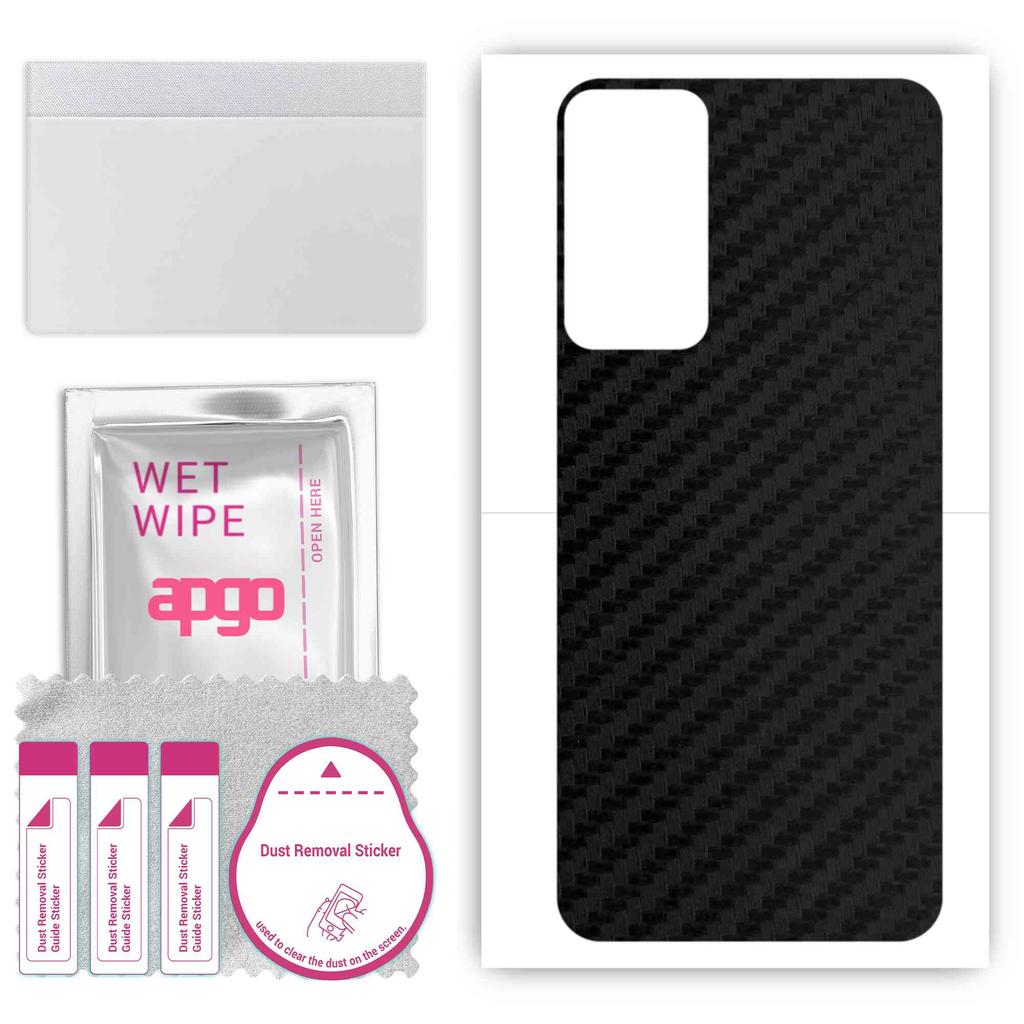 apgo Protective Skin Sticker for the back compatible with Infinix Hot 20 5G, Wrap Film, Foil, Vinyl - Pattern Carbon Black