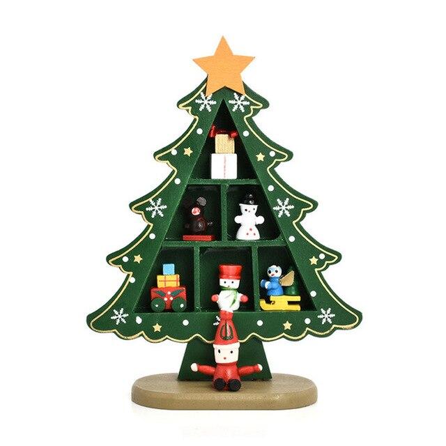 Рождественские украшения Деревянная рождественская елка Креативный макет сцены Украшения Стол Украшение рабочего стола