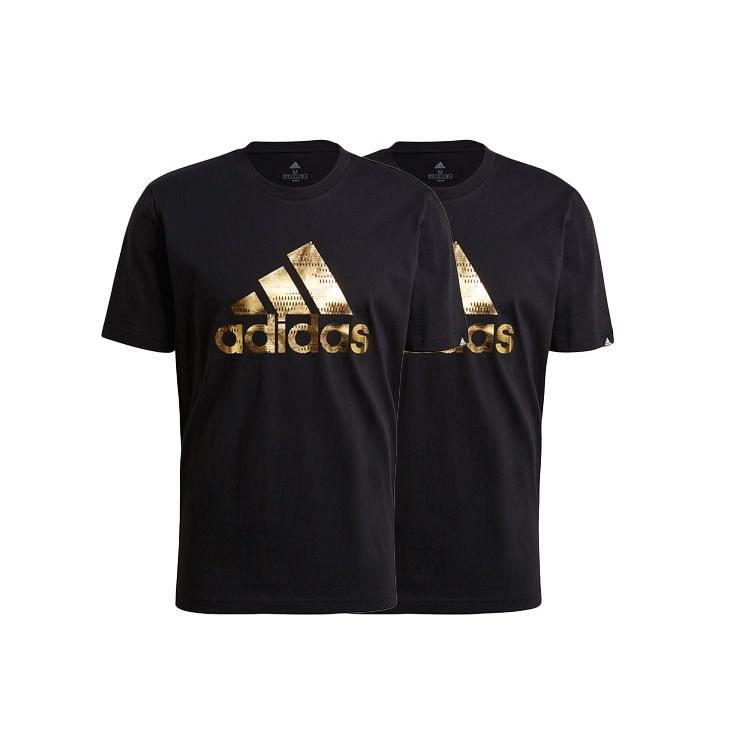 adidas M Fl Lg T Bronzing Logo Printing Sports Short Sleeve Black Men's GV2913