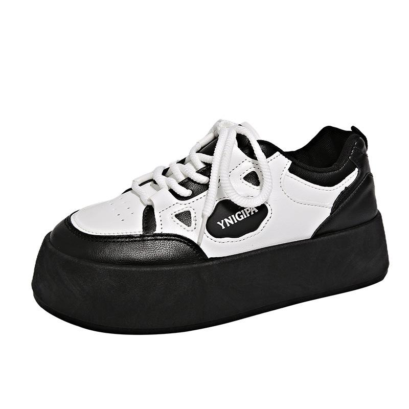 Туфли на толстой подошве женские зимние 2024 корейская версия новых модных повседневных маленьких белых туфель универсальные кожаные туфли