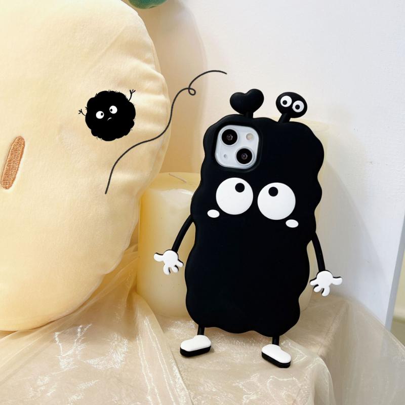Черный 3D чехол с милым мультяшным рисунком для OPPO RENO 8 PRO A53 A72 R15 Vivo Y55S Y33s y7s, роскошный мягкий силиконовый чехол для телефона для детей