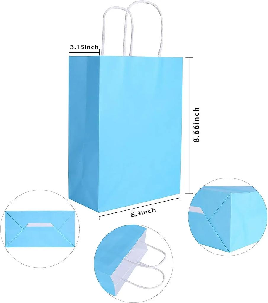 12 шт. Маленький крафт-бумажный пакет с ручками, праздничный подарочный пакет, высококачественные пакеты для покупок конфет