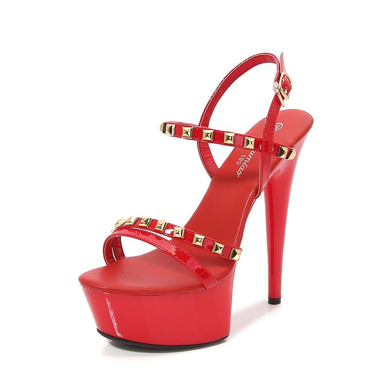 Fashion Sexy 15CM Stiletto Heels Crystal Platform Night Club Sandals Car Model Dance Professional