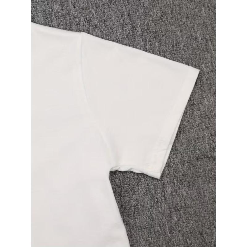 Европейские размеры Стильная белая детская футболка с коротким рукавом и круглым вырезом С очаровательными мультяшными принтами, любимыми детьми, идеально подходит для всех сезонов