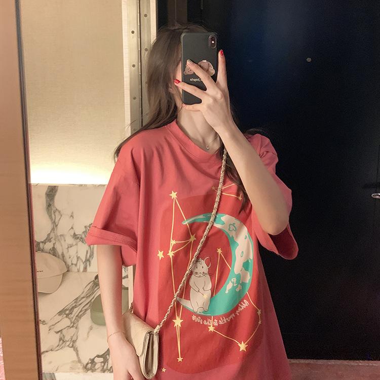 Футболки с короткими рукавами для девушек с забавным мультяшным принтом для женщин, летние повседневные свободные футболки в стиле Харадзюку, белые топы y2k