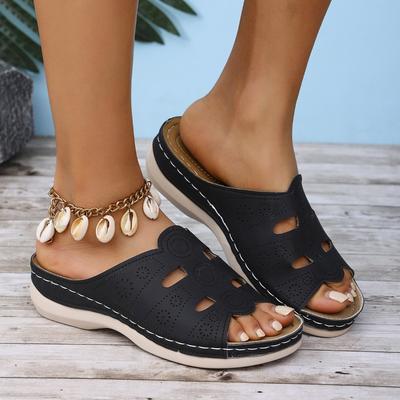 Женские шлепанцы на танкетке большого размера, весенне-летняя новая модная универсальная повседневная обувь, удобная и легкая