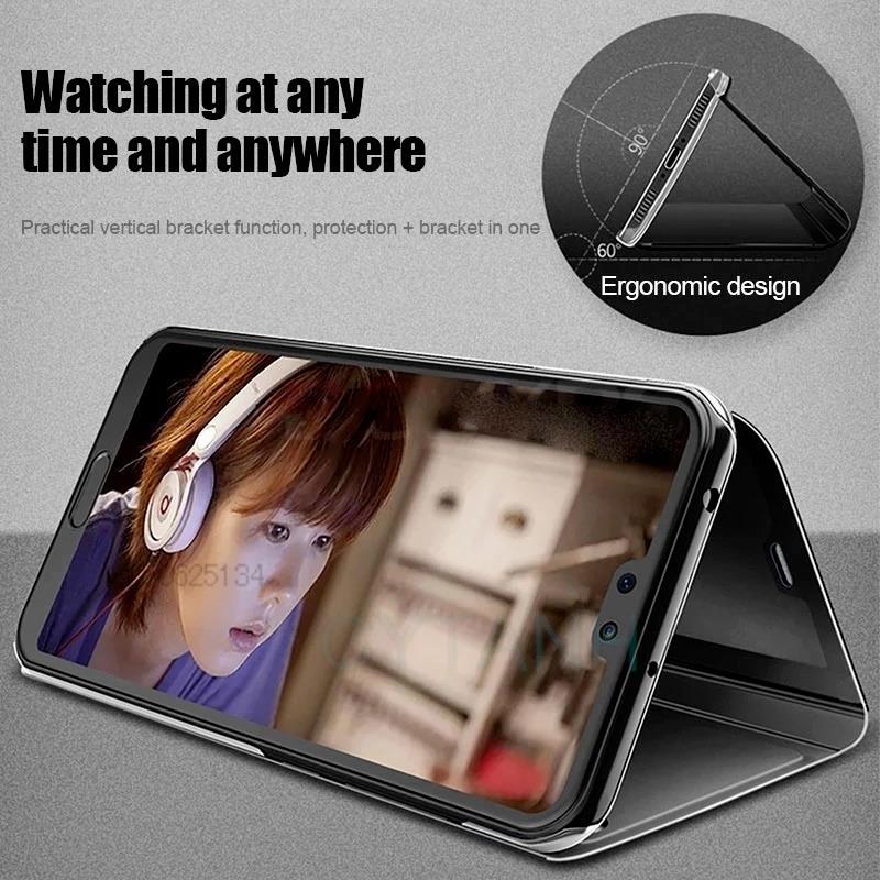Smart Mirror Magnetic Flip Cover Case For Honor X9a X9b X50 90 Magic5 Lite Housing Stand Holder Scratch Proof Solid Color Shell