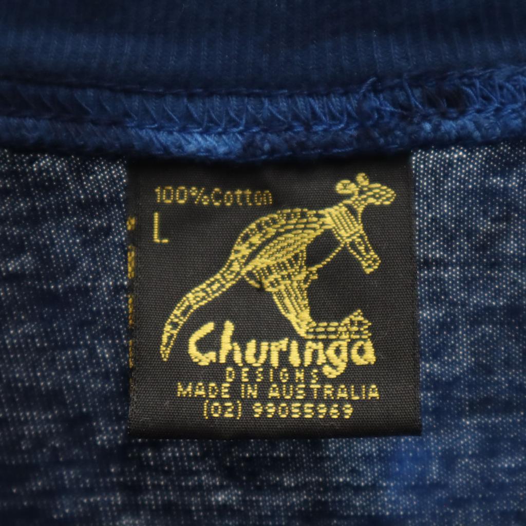 Churinga 90-е Старая футболка с коротким рукавом L Синяя Мужская Б/У