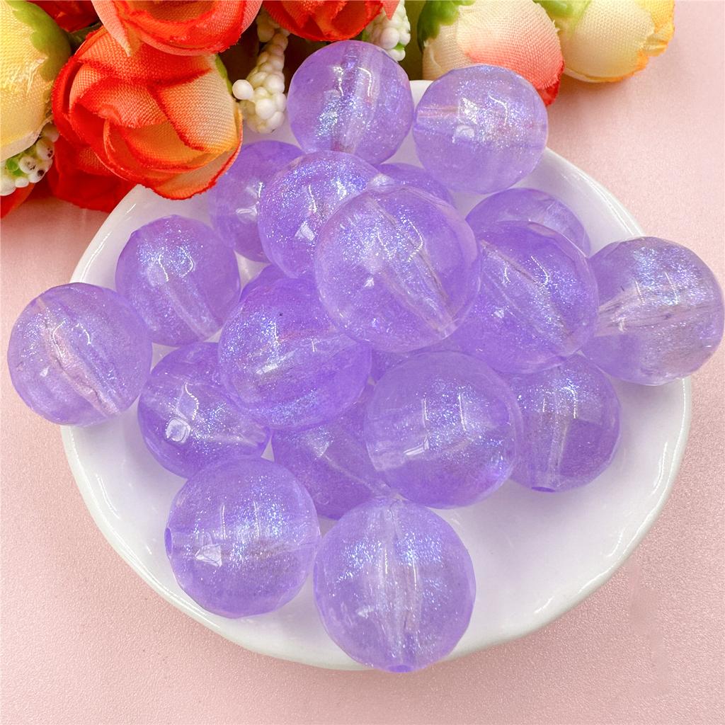 20pcs 15.7mm Acrylic Fine Sparkling Round Loose Beads DIY Jewelry Accessories Beaded Materials For Bracelet Earring Making