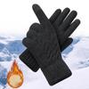 1 Pair Winter Gloves for Men Women, Warm Touchscreen Cold Weather Gloves,Wool Knit Thermal Adults Gloves for Driving Texting