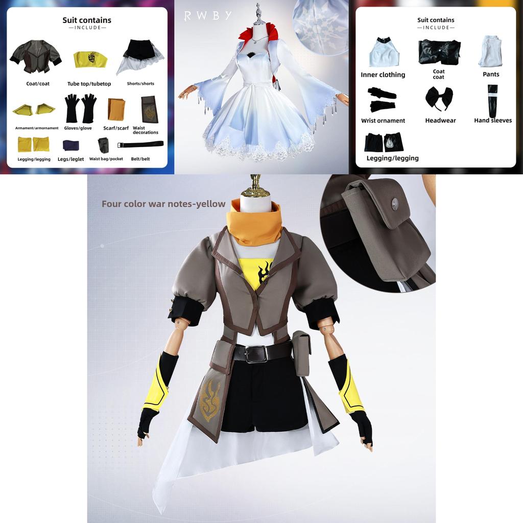 Костюм для косплея Руби Роуз и Вайс Шнее из RWBY, из полиэстера, для ролевых игр и косплей-встреч