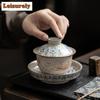 170ml Imitation Song Ru Kiln Gaiwan Elegant Dunhuang Apsaras Tea Tureen Tea Brewing Cover Bowl Tea Ceremony Supplies Ornaments