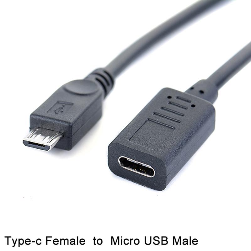 Usb Type-C Female To Micro Usb Male Otg Connector Cable Adapter