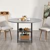 47 in Round Dining Table Wood Kitchen Table for 2-4 Person (Only Table)