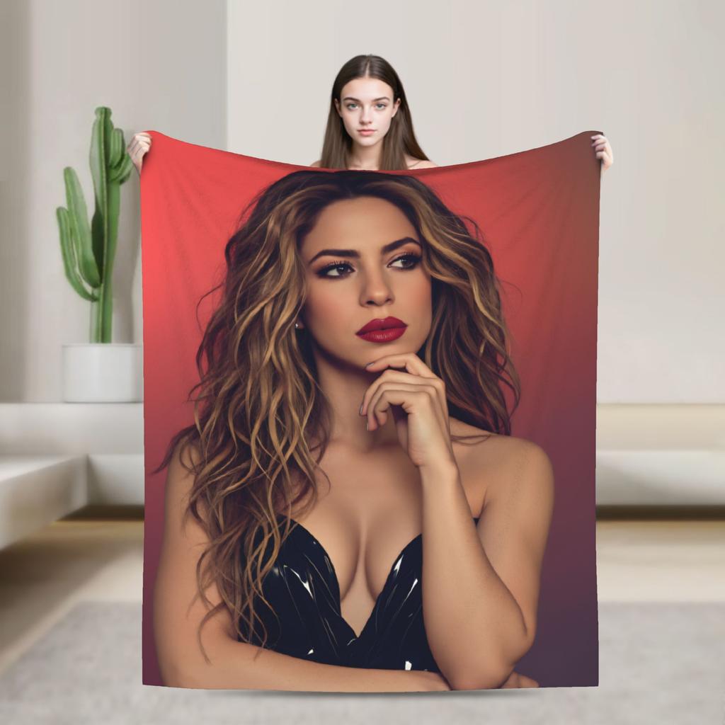 Shakira Blanket Singer Pop Soft Funny Plush Throw Blanket For Home Decor Travel Office Flannel Bedspread Bed Cover