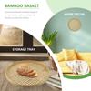 Woven Bamboo Products Fried Food Dim Sum Fruit Bamboo Sieve Food Tray Storage Basket Dustpan