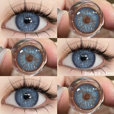 Синие контактные линзы для глаз, коричневые линзы Colorcon, косметика, зеленые линзы, косметические линзы для глаз, годовое использование, 1 пара