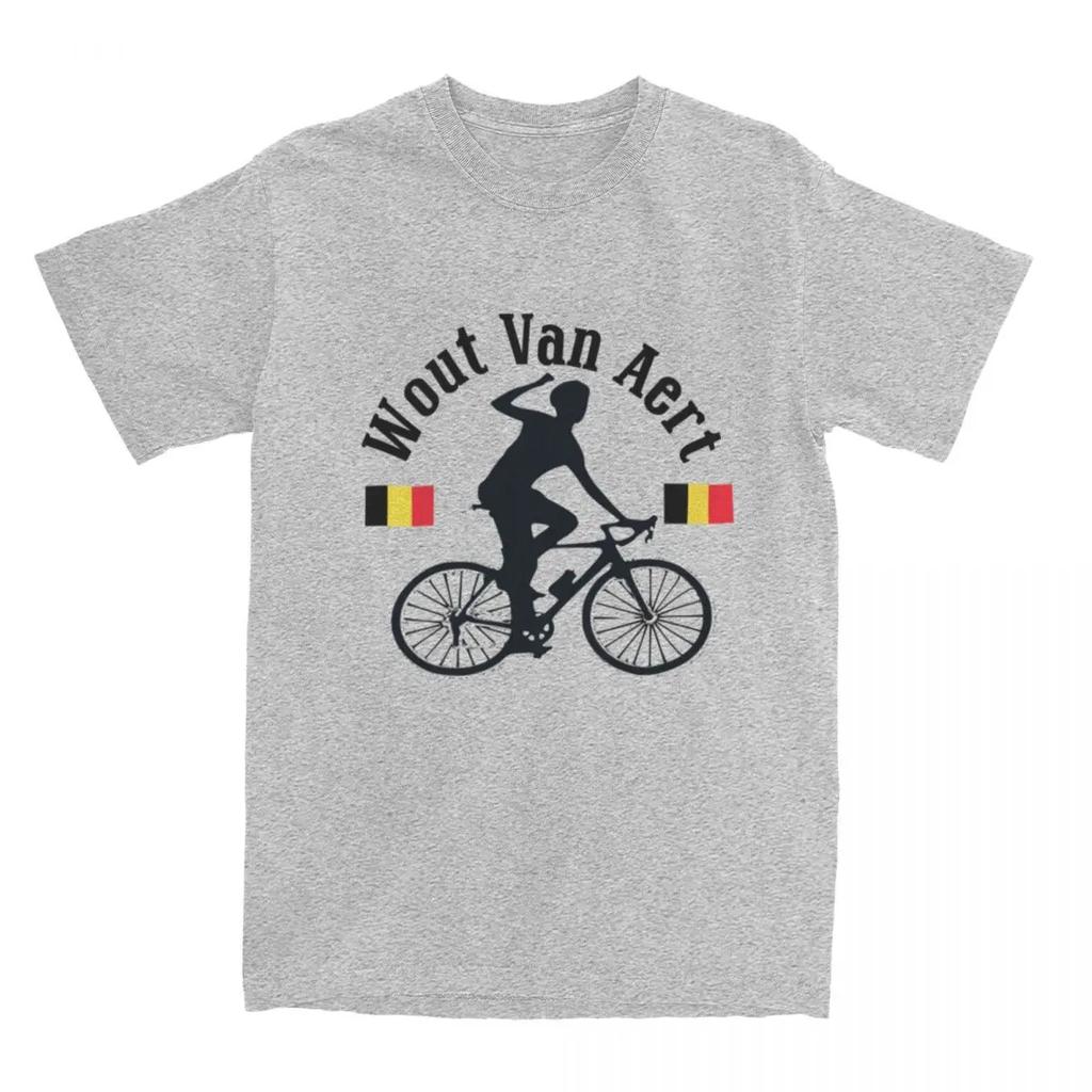 Hipster Wout Van Aert Cycling Logo T-Shirts Men Women's Crewneck Pure Cotton Belgium Flag Short Sleeve Tee Shirt