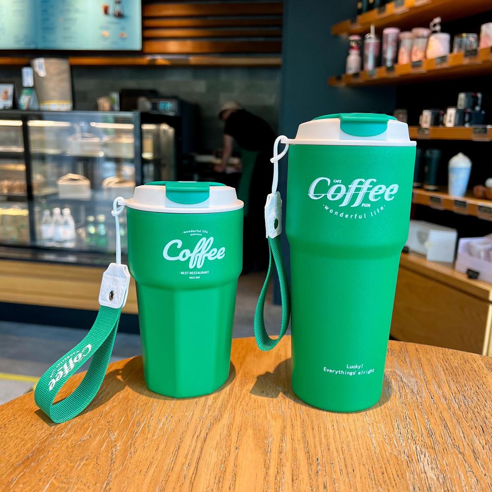 New Fashion 420ml/620ml Double Stainless Steel Coffee Mug Wtih Rope Portable Car Thermos Mug Vacuum Flask Travel Tumbler