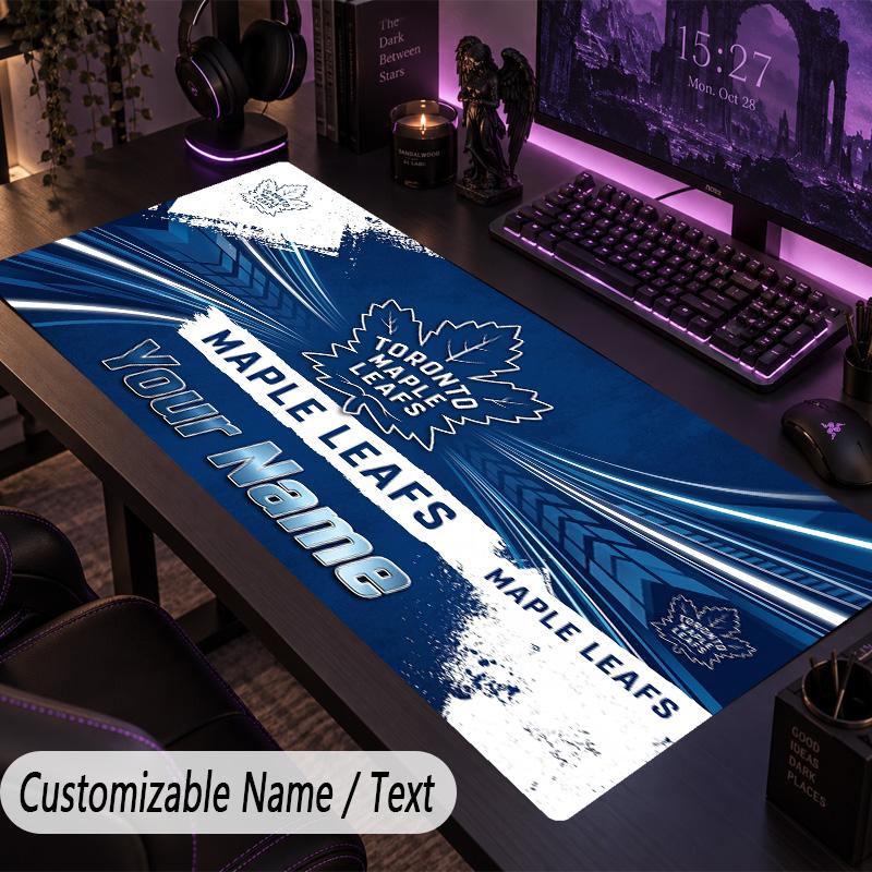 Large Mouse PadToronto Maple Leafs Custom Name Text Personalized Desk Mat Non Slip Gaming Pad