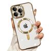 Полностью защитный магнитный чехол для iPhone 16 15 14 13 12 11 Pro Max Чехол для беспроводной зарядки Magsafe С защитой объектива камеры