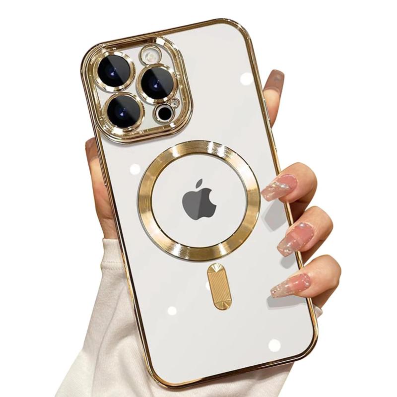 Полностью защитный магнитный чехол для iPhone 16 15 14 13 12 11 Pro Max Чехол для беспроводной зарядки Magsafe С защитой объектива камеры