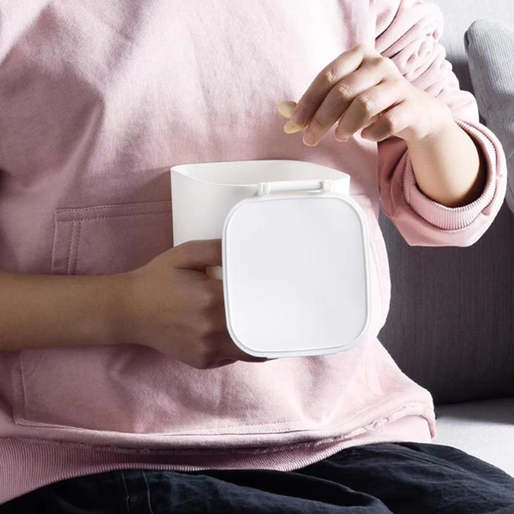 Storage Box Plastic Mini Desktop Bin Large Capacity Nordic Style Small Trashcan Portable Square Garbage Holder Office