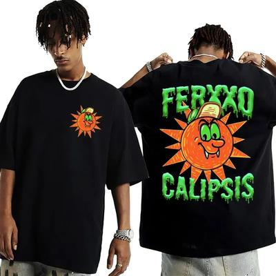 Футболка с изображением рэпера Feid Ferxxocalipsis World Tour, мужская и женская футболка в стиле хип-хоп Harajuku, летняя футболка из 100% хлопка, топы