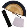 Fan Fan Set with Navy [Osaka Choseido] Fan, Men's, Fashionable, Business, Bag, Holder, Handkerchief, Cool,