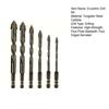 6 Pcs High-Strength Eccentric Twist Drill Bit Set 4/5/6/8/10/12mm Four-Flute Sawtooth Four Edged Serrated Eccentric Drill Bit