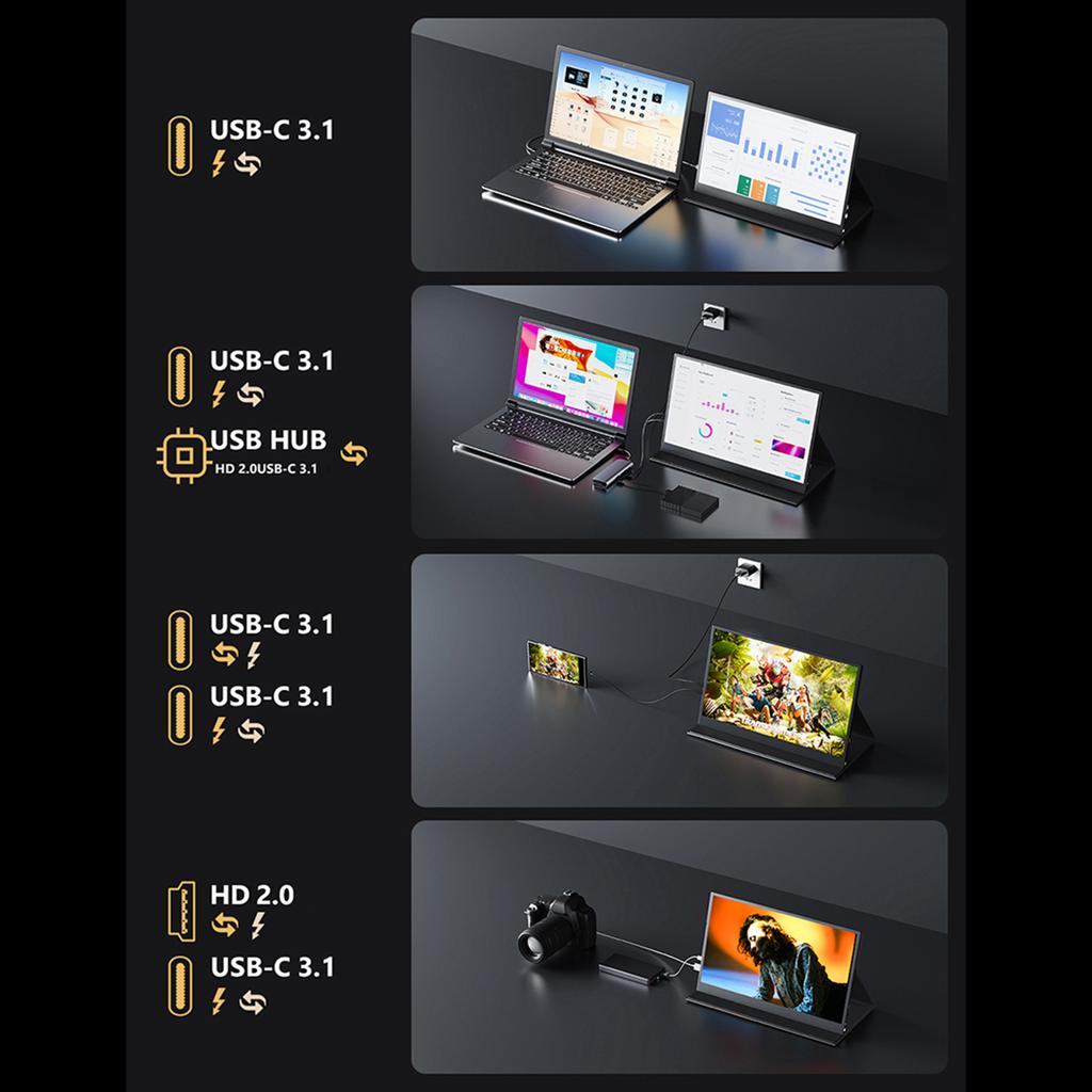 18.5-Inch Portable Monitor 1080P   Screen External Display Extended Monitor Compatible with  CelsiusPS4CelsiusXBOX   Rate 100Hz 100% SRGB