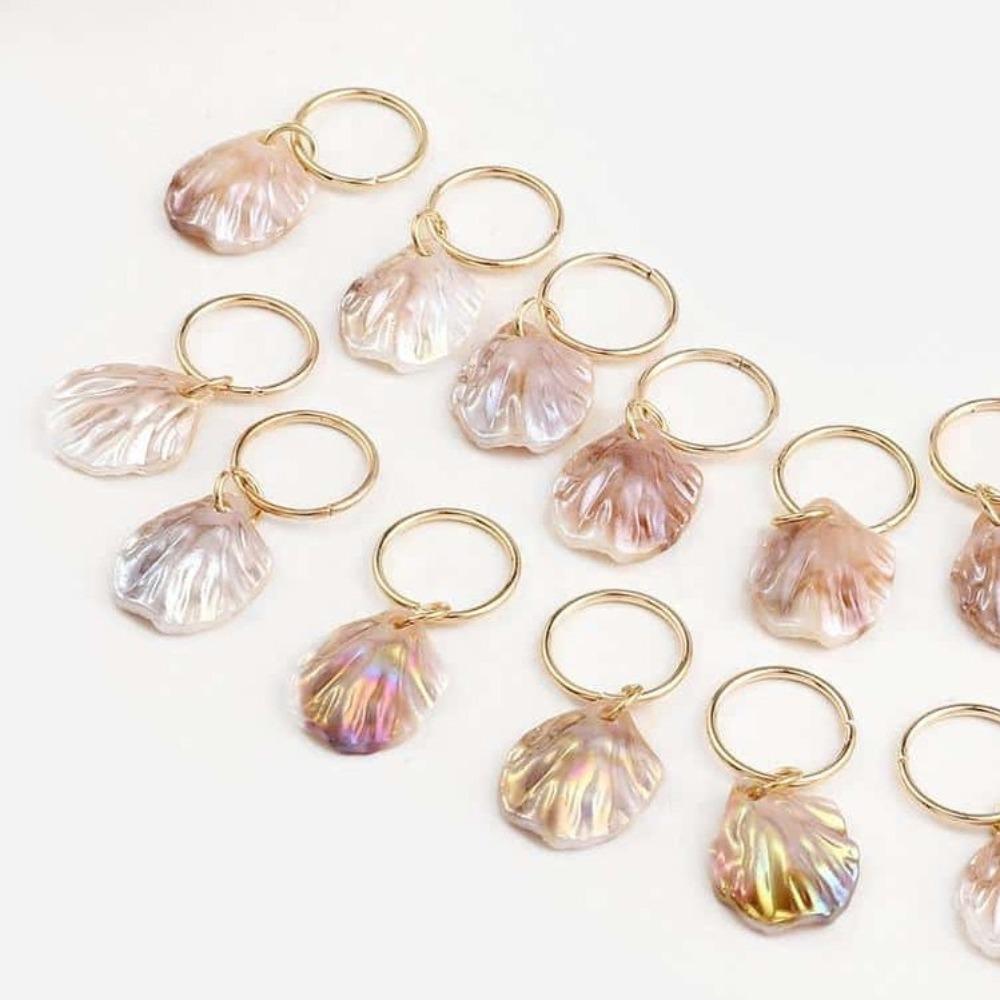 20 шт. Бусины для плетения волос, дредов, головной убор, трубки для плетения волос, набор колец для волос с ракушками для косичек