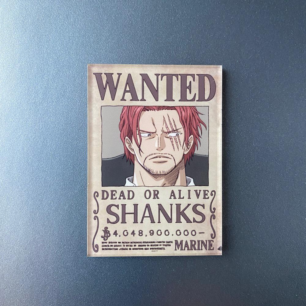 Creative One Piece Wanted Poster Magnet - Anime Cartoon Fridge Decor & Message Sticker