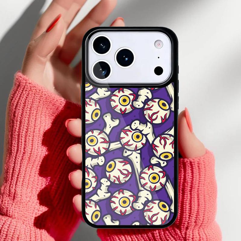 Жуткий чехол-глаз на Хэллоуин для iPhone 17 16 15 14 13 Pro Max Задняя крышка для 12 11 Pro Coque
