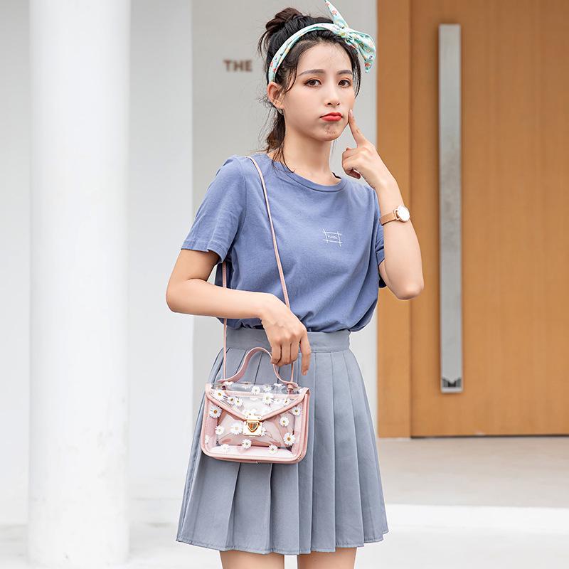 Korean-Style Transparent Crossbody Bag: Cute Women's Handbag with Lovely Print, Small & Fresh for 2024