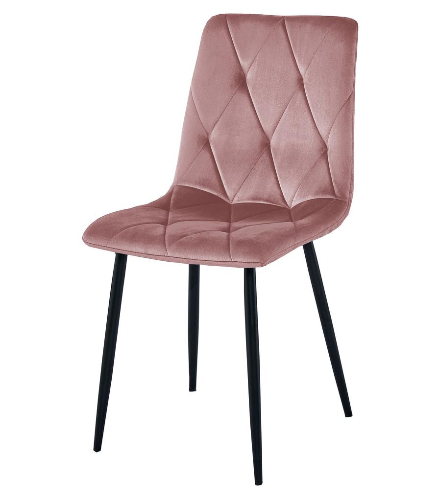 LIBRA chair - pink velvet / black legs x 1
