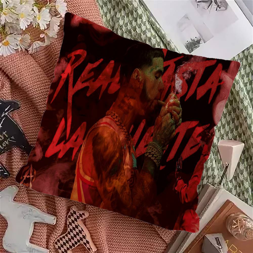 Классический рэпер Anuel AA Музыка Персонализированная картинка текст домашние декоративные подушки Бытовые подарки 45x45см