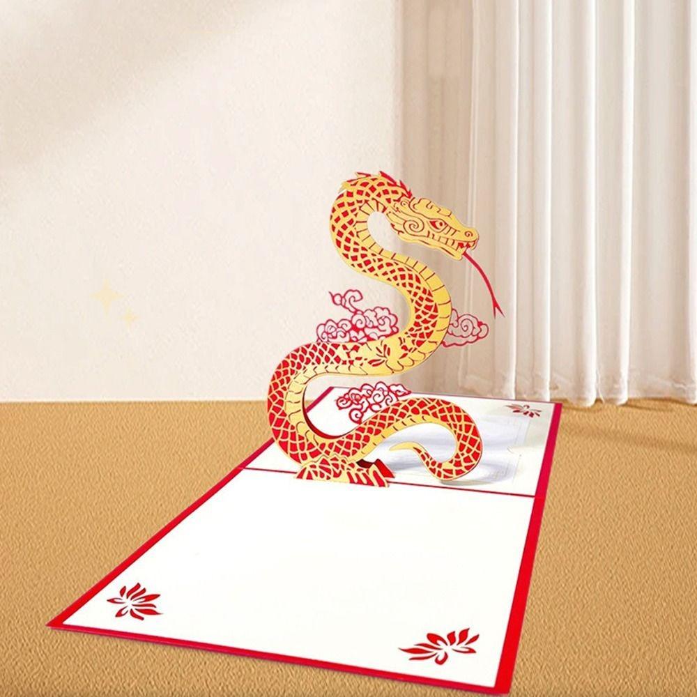 Hot Stamping 3D New Year Gift Card Foldable Message Card  Lunar New Year Gifts