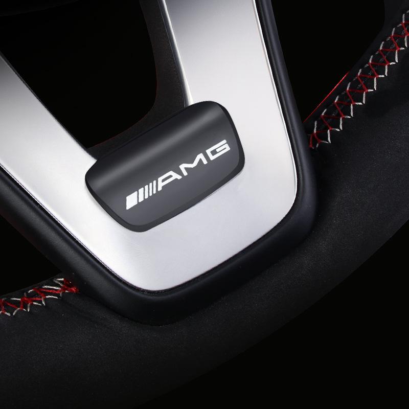 Car Steering Wheel Logo Badge Emblem Decoration Sticker for Mercedes Benz C200L CLS A200 WWV CLK Interior Mouldings FXPBT-Benz TUVWZ1