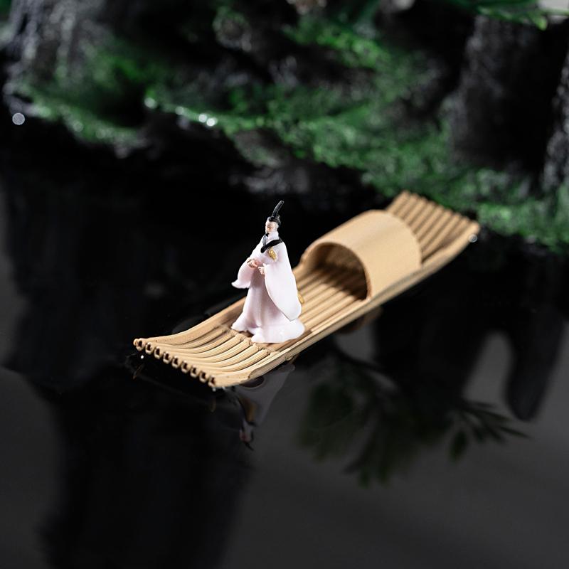 3D Плавающий Лодка Мини Бамбуковый Плот Аквариум Бонсай Микроландшафтные Украшения Креативное Украшение Дома Аксессуары для Аквариума Новинка